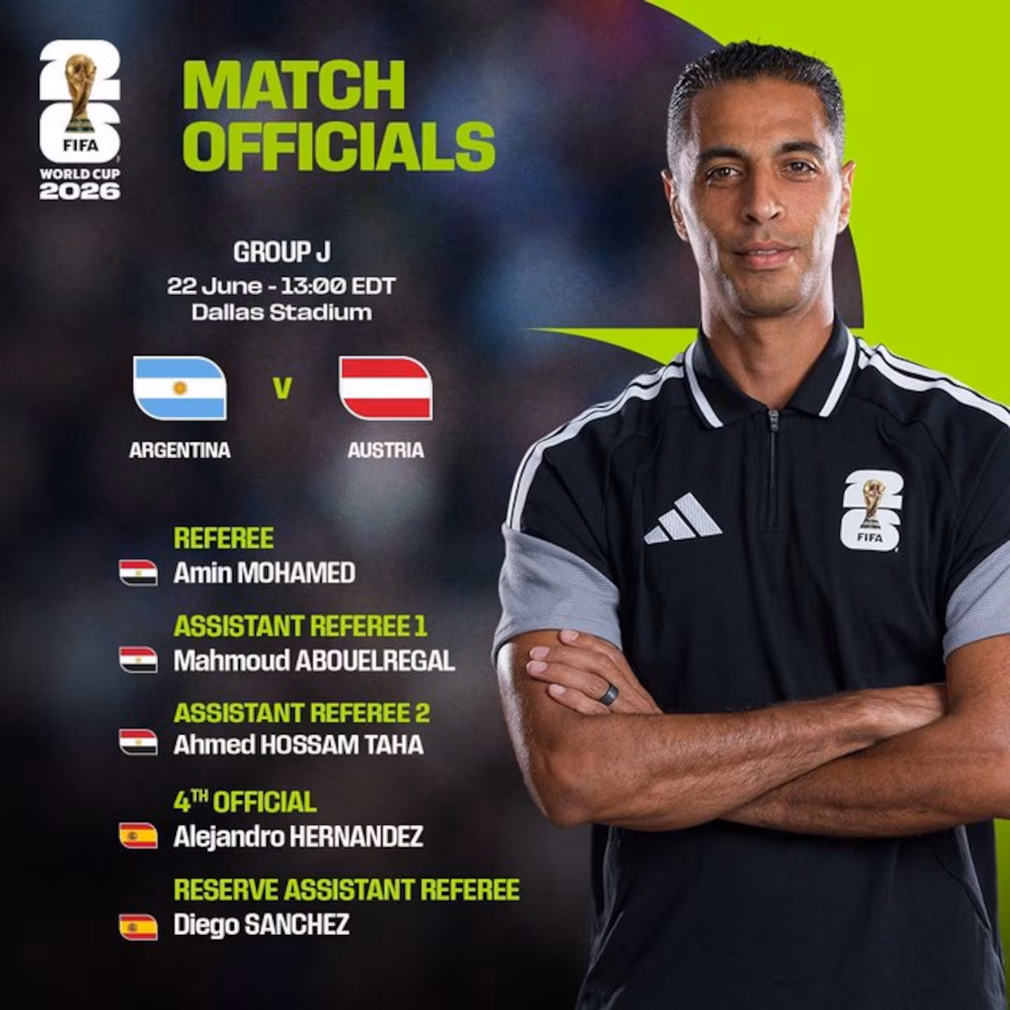 Confirmaron al árbitro que dirigirá el partido entre la Selección argentina y Austria.